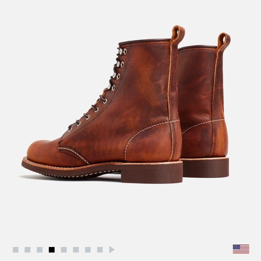 Womens REDWING SILVERSMITH Leather Lace-Up Boots - Picture 3 of 4